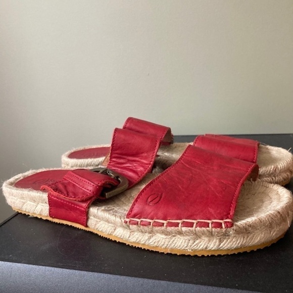 Sergio Tomani | Leather Two Strap Boho Buckle Platform Espadrille Sandals - Picture 3 of 8